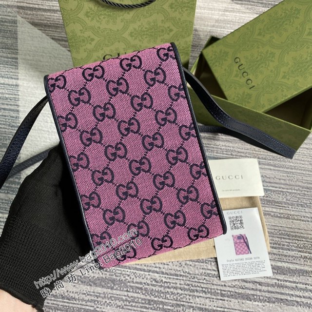 Gucci新款包包 古馳GG Multicolor系列小挎包 經典GG鑽石菱格紋圖案 Gucci新款手機包 657582  ydg3278